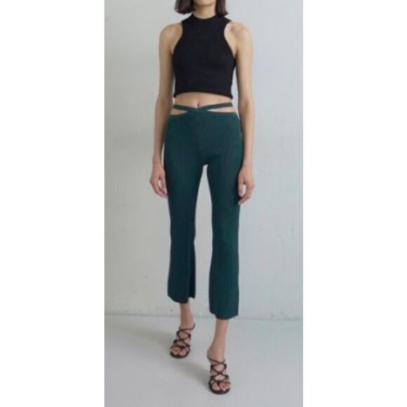 Cult Gaia Ashton Pants in Isla Green NWT Sz. L - Picture 1 of 9
